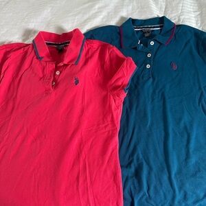 TWO FOR THE PRICE OF ONE U.S. Polo Assn. Pink and Blue Women’s Polo Shirts